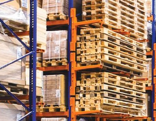 Pallet racking in the MAAS warehouse